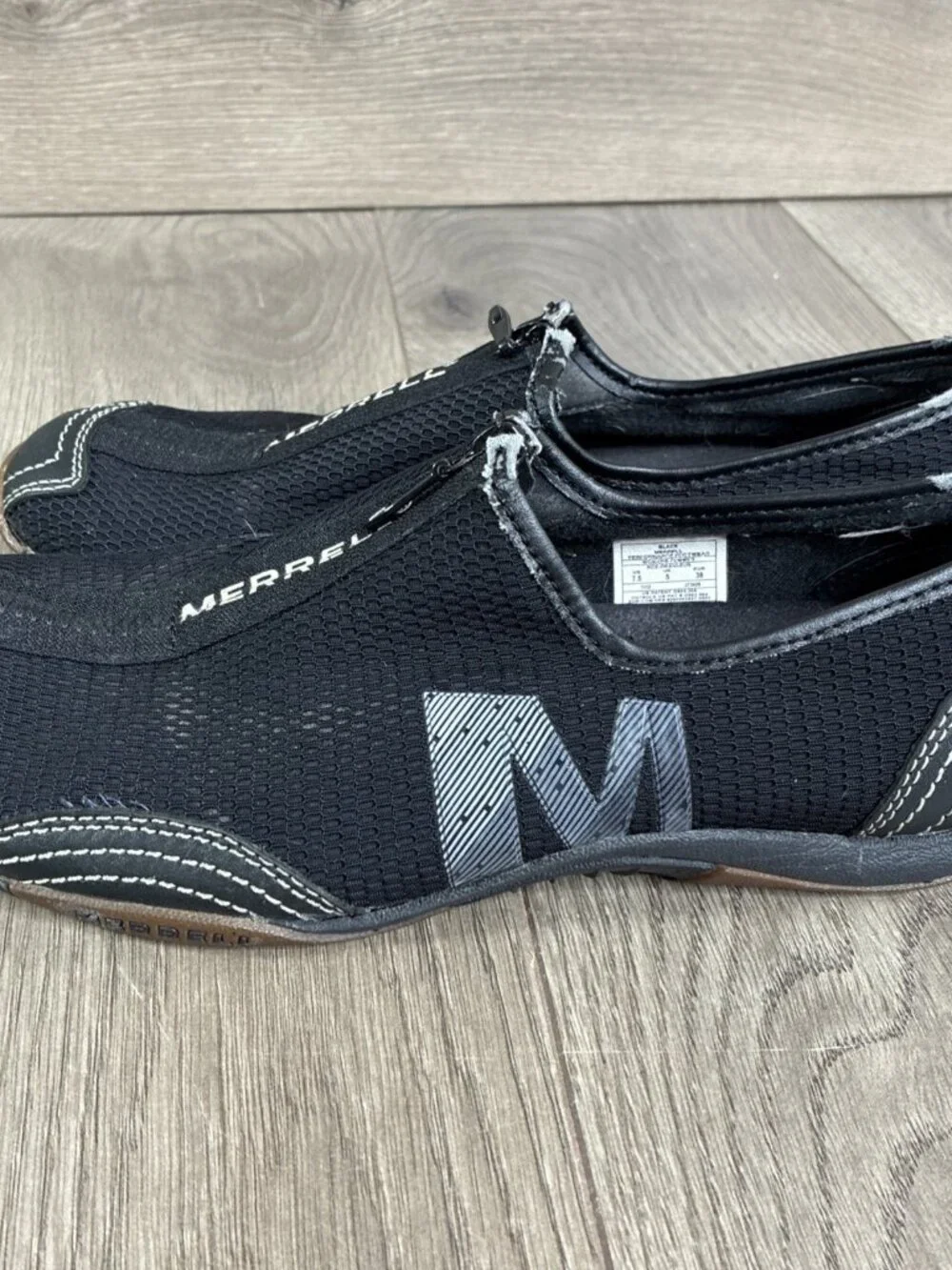 Merrell Barrado Women’s Size 7.5 Black Slip On Sneakers Shoes J73426 Used - Picture 5 of 10
